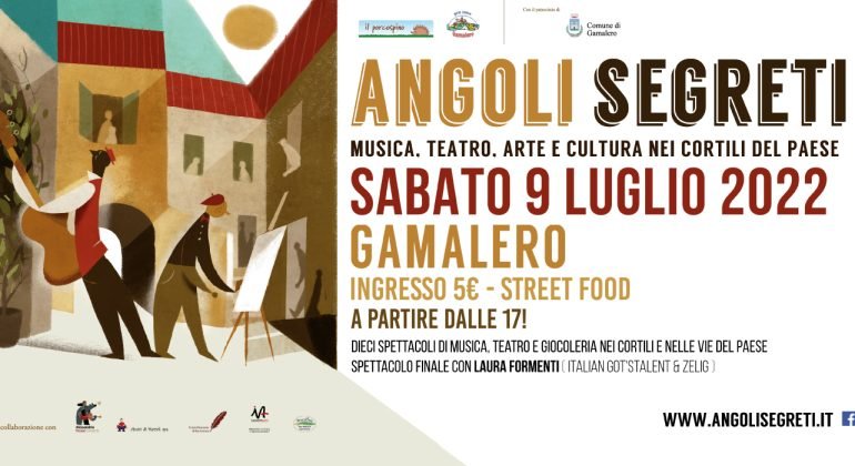 Il 9 luglio “Angoli segreti” porta musica, spettacoli e la comicità di Laura Formenti a Gamalero