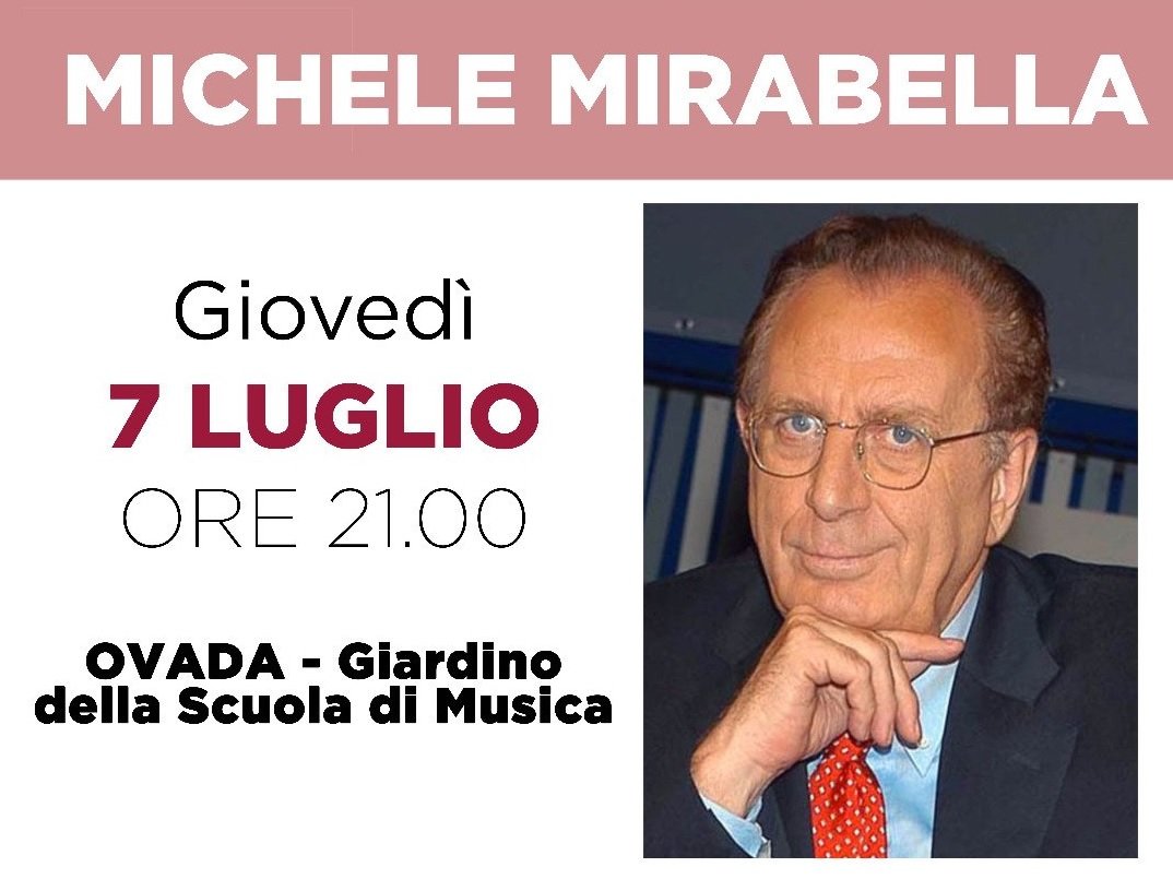 Giovedì 7 luglio Michele Mirabella al festival “Sconfinamenti” a Ovada