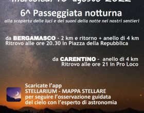 Mercoledì 10 agosto Passeggiata Notturna tra Bergamasco e Carentino