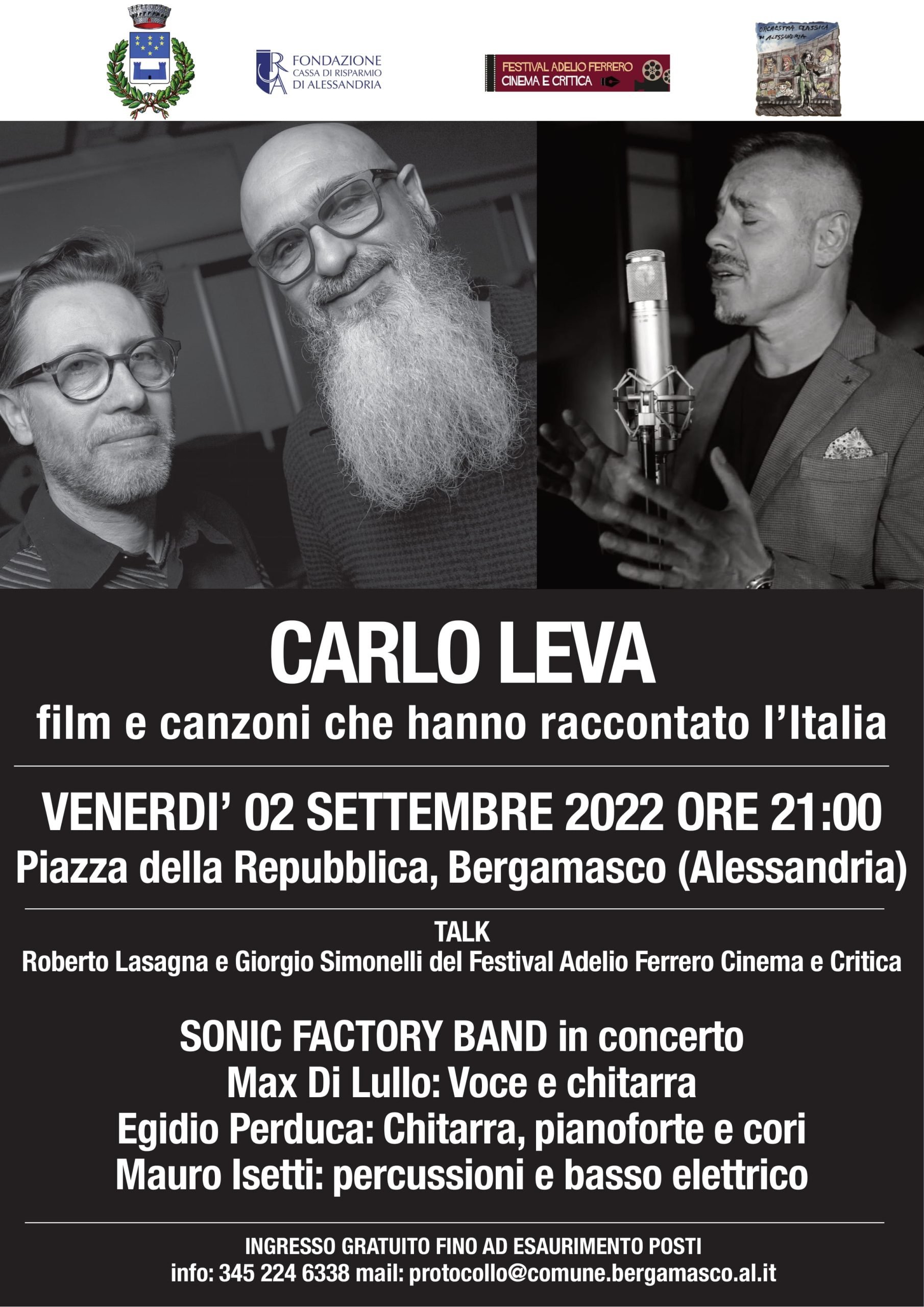 Il 2 settembre a Bergamasco serata dedicata a Carlo Leva
