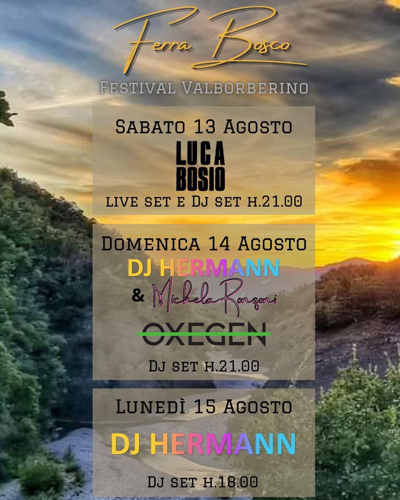 Dal 13 al 15 agosto a Borghetto Borbera a Boscopiano musica live con “Ferra Bosco”