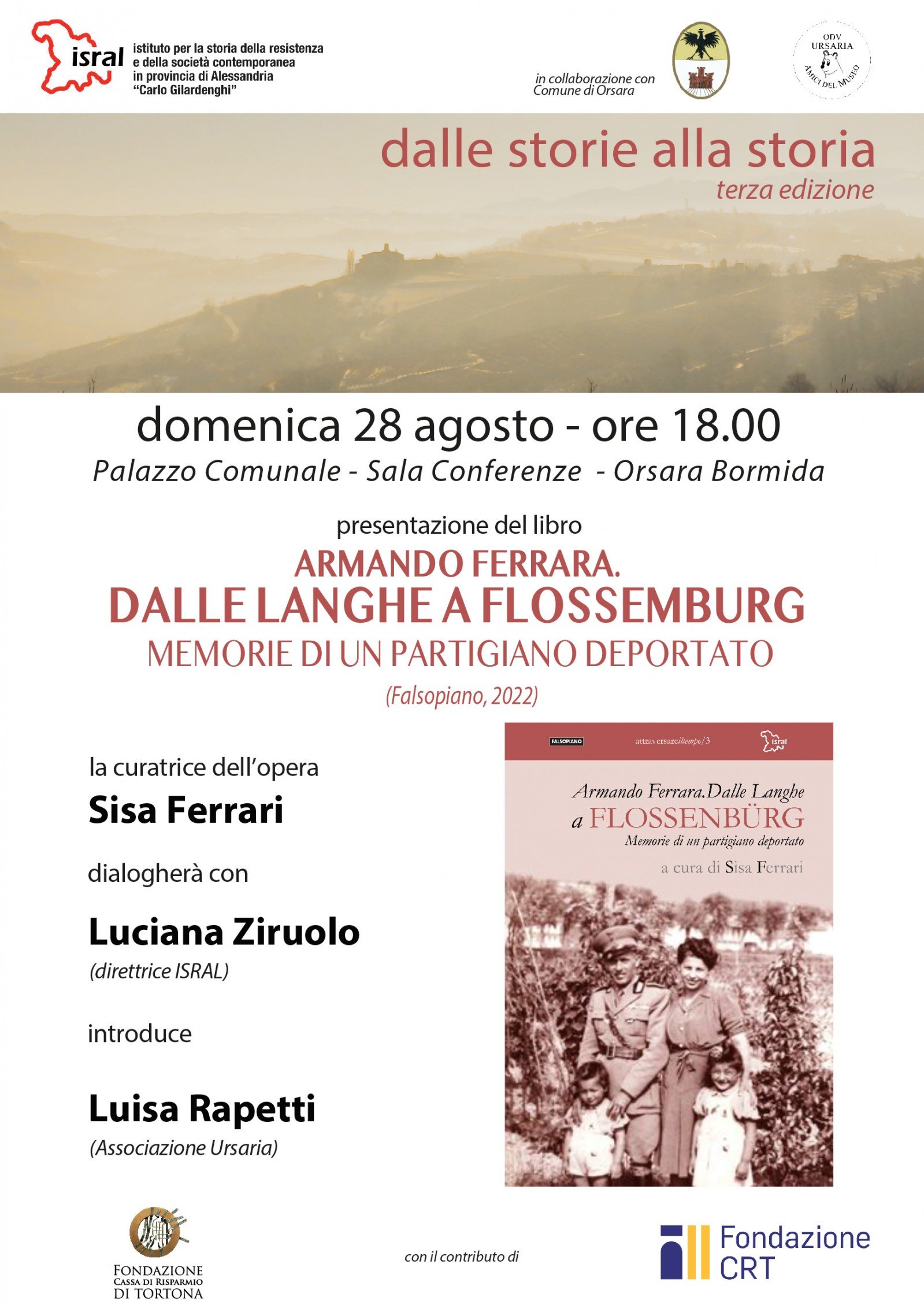 Il 20 agosto a Orsara Bormida la presentazione del libro sul partigiano Armando Ferrara