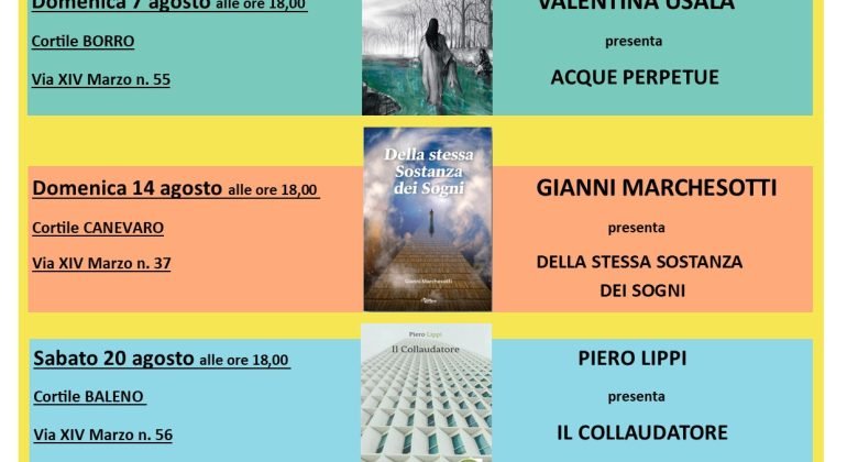 Il 20 agosto a Garbagna Piero Lippi presenta “Il collaudatore” per “Libri in scena…nei cortili”