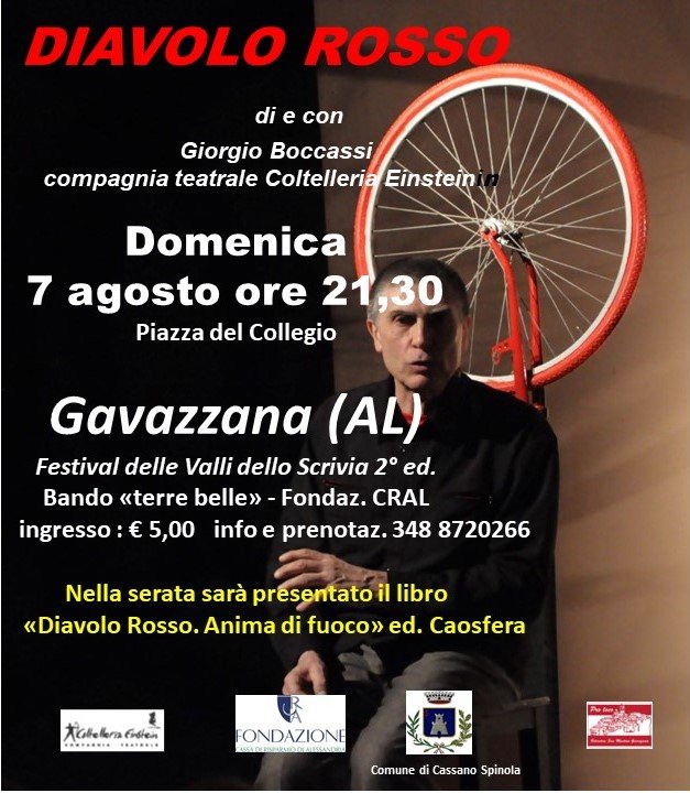 Domenica 7 agosto a Gavazzana Giorgio Boccassi presenta il suo libro “Diavolo Rosso”
