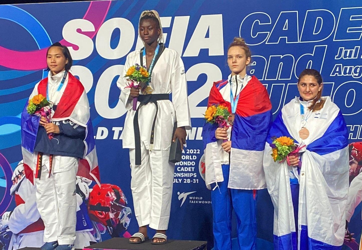 L’alessandrina Laurène Kimi Ossin medaglia d’oro ai Campionati del Mondo Cadetti e Junior di Taekwondo