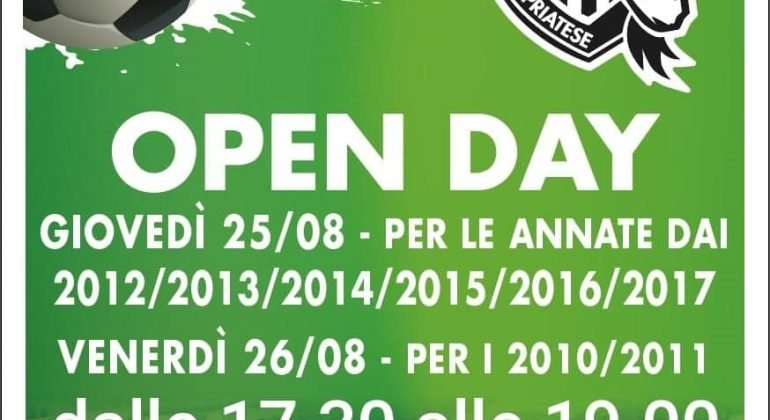 Open Day alla Capriatese per i bambini nati tra il 2010 e il 2017