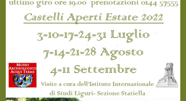Domenica 21 agosto ad Acqui Terme visite aperte al castello