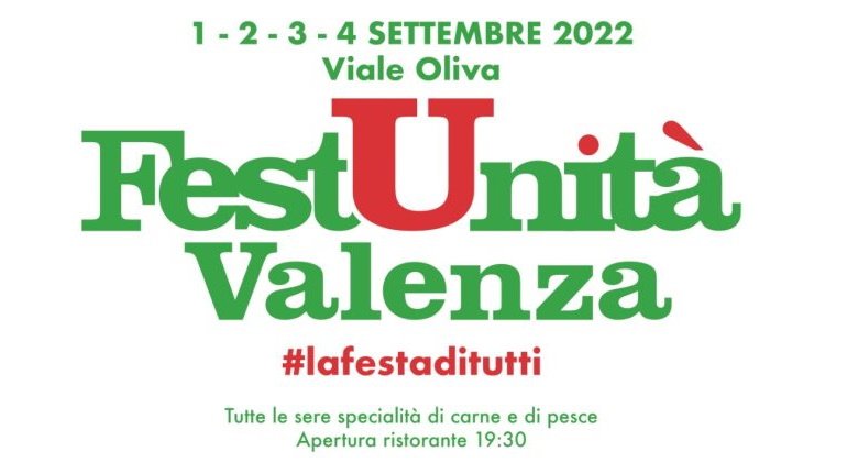 Dal 1° al 4 settembre la Festa dell’Unità a Valenza