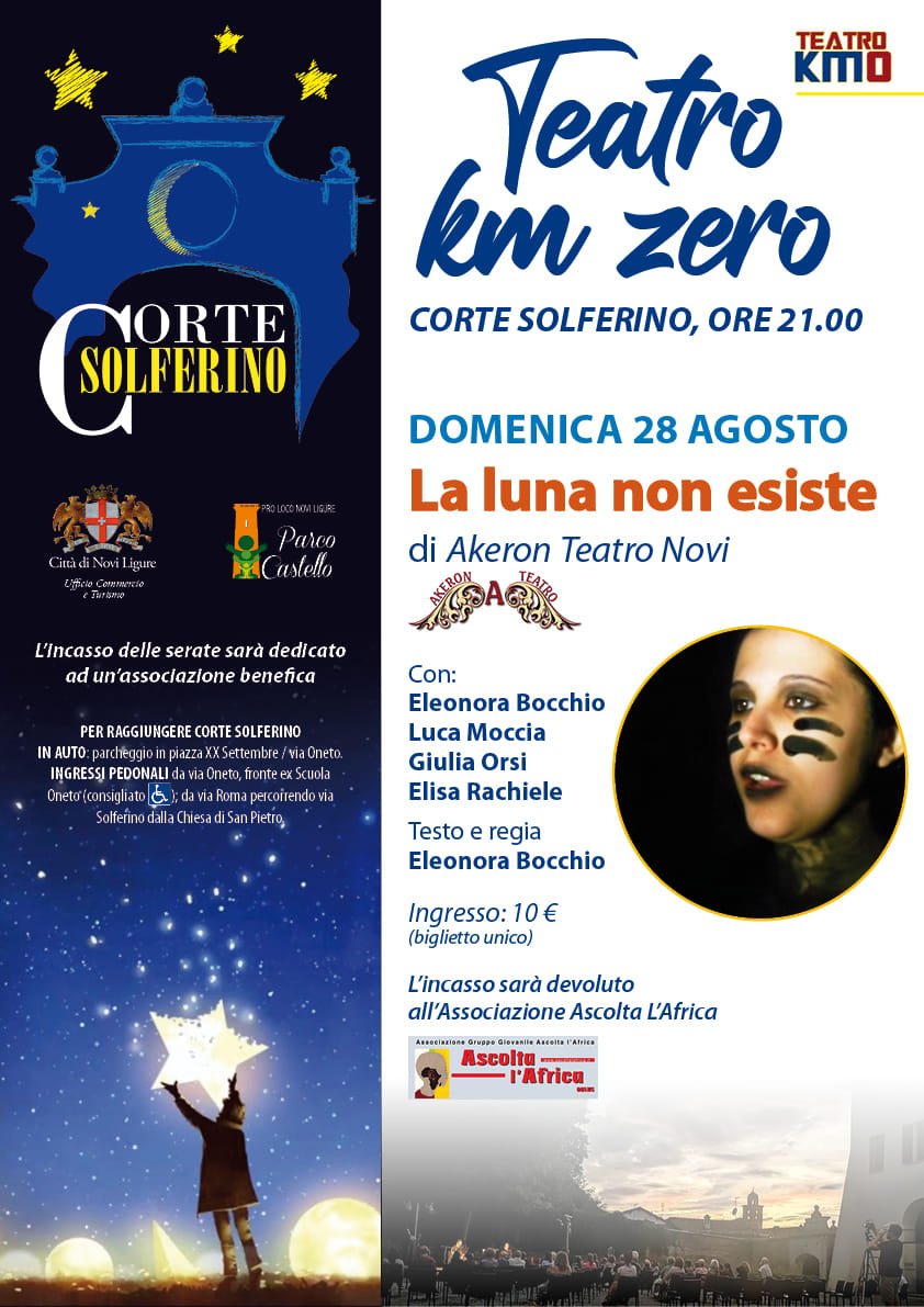Domenica 28 agosto a Novi Ligure lo spettacolo “La Luna non esiste” per “Teatro Km Zero”