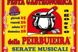 Dal 25 al 28 agosto a Rocca Grimalda la 45esima Festa Gastronomica della Peirbuieira