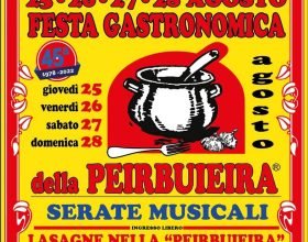 Dal 25 al 28 agosto a Rocca Grimalda la 45esima Festa Gastronomica della Peirbuieira