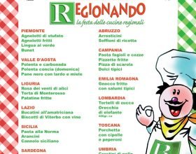 Sabato 3 e domenica 4 settembre a San Salvatore un tour gastronomico dello stivale con “Regionando”