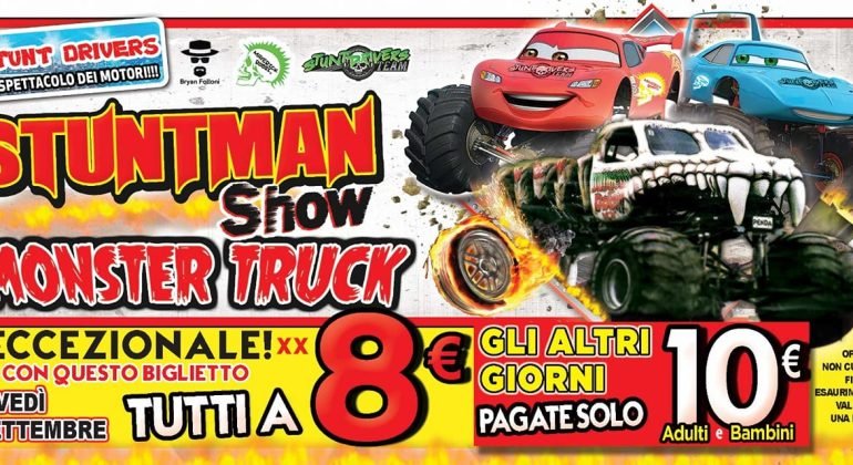 Dal 1° al 5 settembre ad Alessandria i motori rombano con lo “Stuntman Show Monster Truck”