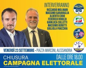 Elezioni: venerdì in piazza Marconi ad Alessandria il comizio di chiusura del centrodestra