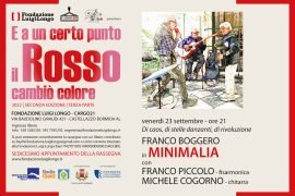 Il 23 settembre alla Fondazione Longo “Minimalia”, la conferenza-spettacolo di Franco Boggero