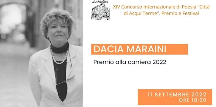 Il Concorso Internazionale di Poesia “Città di Acqui Terme” premia Dacia Maraini