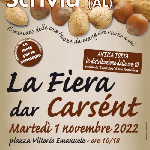 Il 1° novembre la Fiera “Dar Carsent” a Castelnuovo Scrivia