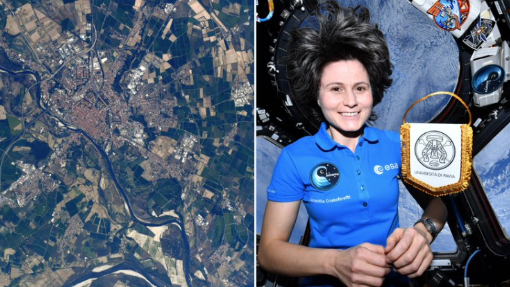 Samantha Cristoforetti saluta Pavia e l’Università dalla Stazione Spaziale Internazionale