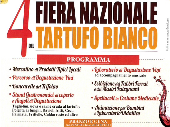 Domenica 23 ottobre la Fiera Nazionale del Tartufo Bianco a Trisobbio