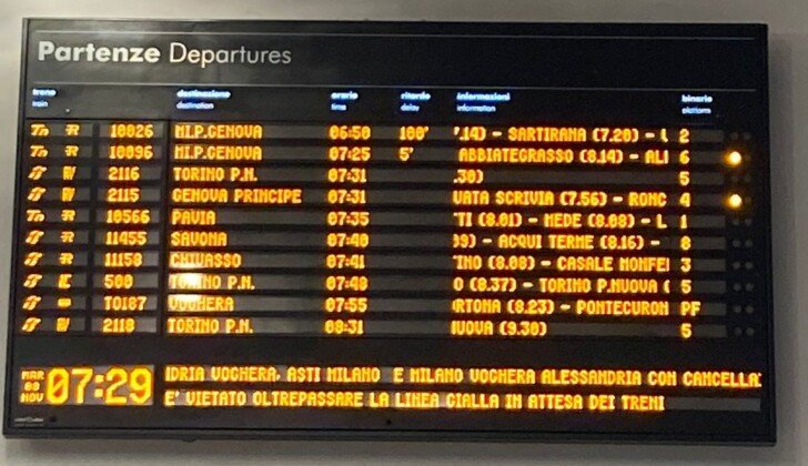 Treno regionale Alessandria-Milano in ritardo di 100 minuti