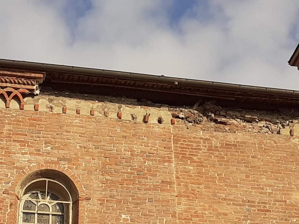 Danni tetto chiesa Santa Maria di Castello Alessandria