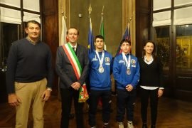 Kung fu: Matteo Testardini e Marcello Carena ricevuti dal Comune di Alessandria dopo le medaglie europee