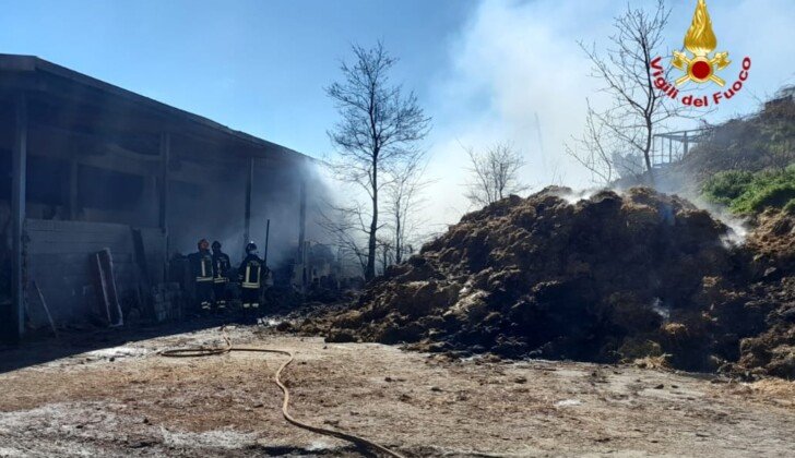 Incendio a Carpeneto: terminate le operazioni di bonifica del capannone andato a fuoco