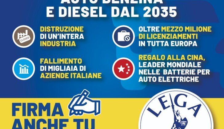Lega Alessandria: sabato e domenica i gazebo contro il divieto alle auto benzina e diesel dal 2035