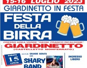 Il 15 e 16 luglio la Festa della birra a Giardinetto con Shary Band e Farinelli Group