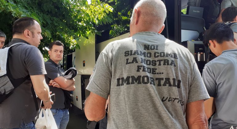 Playout San Donato Tavarnelle-Alessandria Calcio: la partenza dei due pullman di tifosi grigi