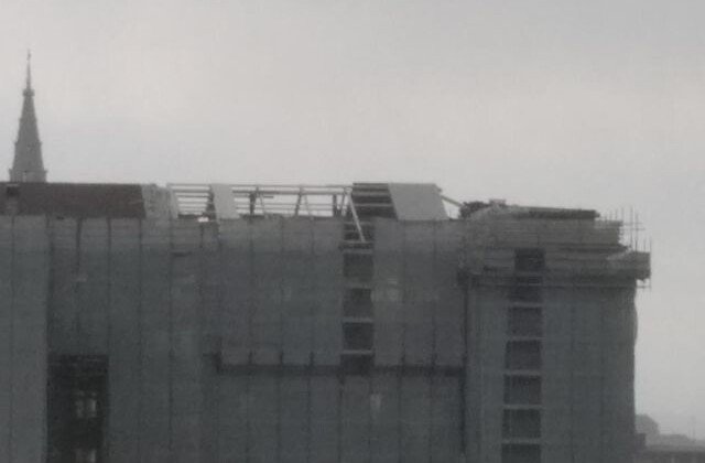 Pioggia e grandine nell’Alessandrino: danneggiata parte della copertura provvisoria dell’Ospedale