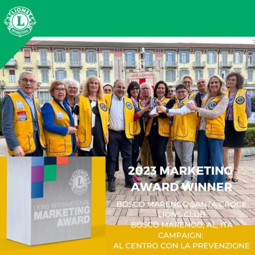 Il Lions Club Bosco Marengo Santa Croce vince il Premio per il Marketing di Lions International