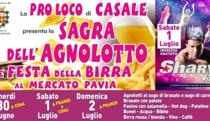 Dal 30 giugno al 2 luglio a Casale Monferrato la sagra dell’agnolotto e la festa della birra