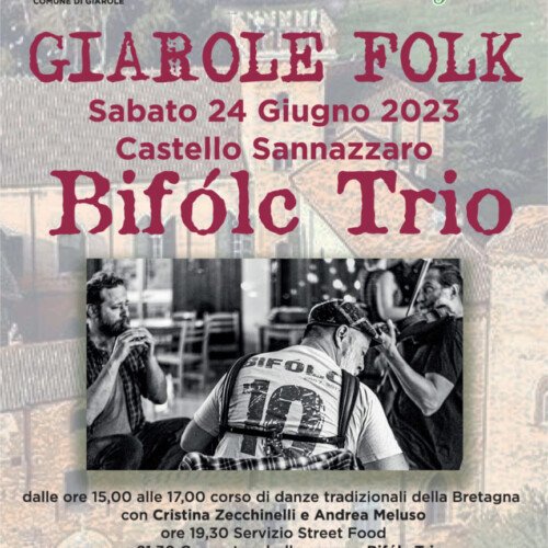 Il 24 giugno al Castello Sannazzaro di Giarole danza, street food e la musica del “Bifólc Trio”