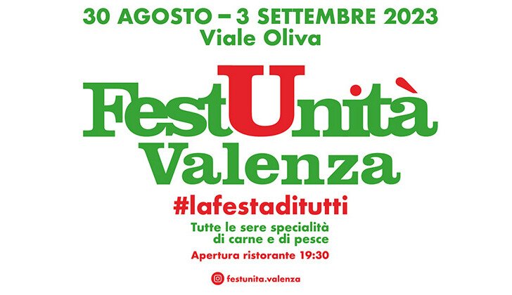 Dal 30 agosto al 3 settembre torna la Festa dell’Unità a Valenza