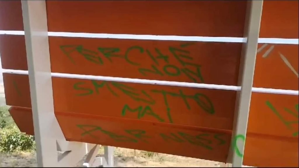 Panchina vandali codevilla