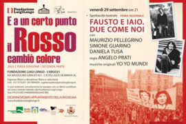 Il 29 settembre alla Fondazione Longo la prima nazionale dello spettacolo “Fausto e Iaio. Due come noi”