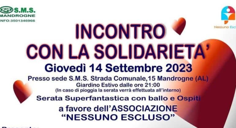 A Mandrogne il 14 settembre musica protagonista dell'”Incontro con la solidarietà”
