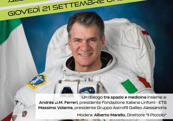 Il 21 settembre l’astronauta Paolo Nespoli ad Alessandria al fianco della Fondazione Italiana Linfomi