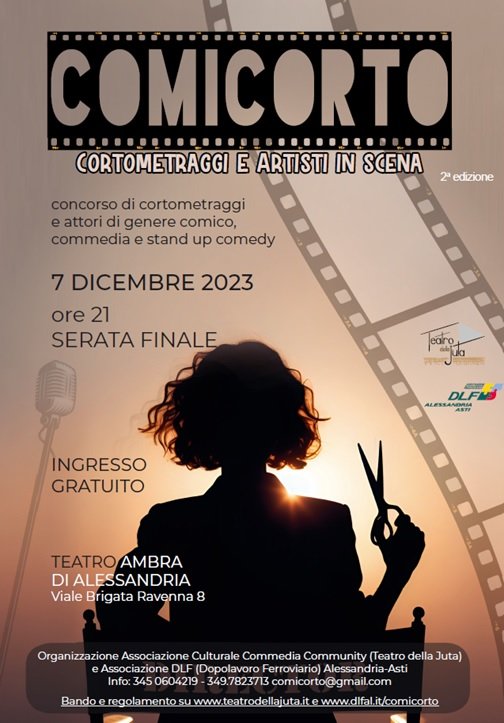 Il 7 dicembre al Teatro Ambra di Alessandria si ride con i corti e i comici finalisti di “ComiCorto”
