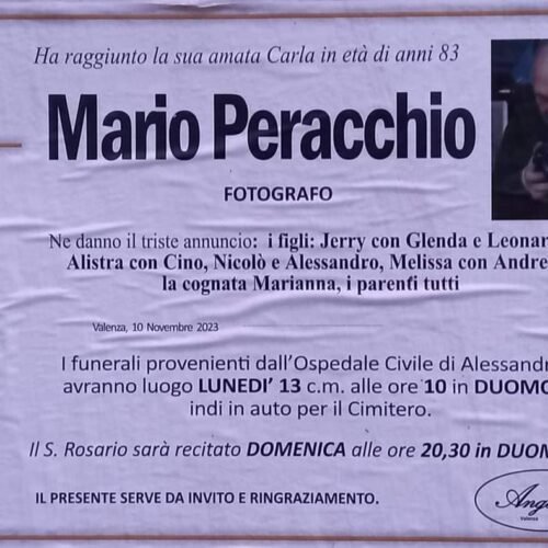 Valenza dice addio al fotografo Mario Peracchio