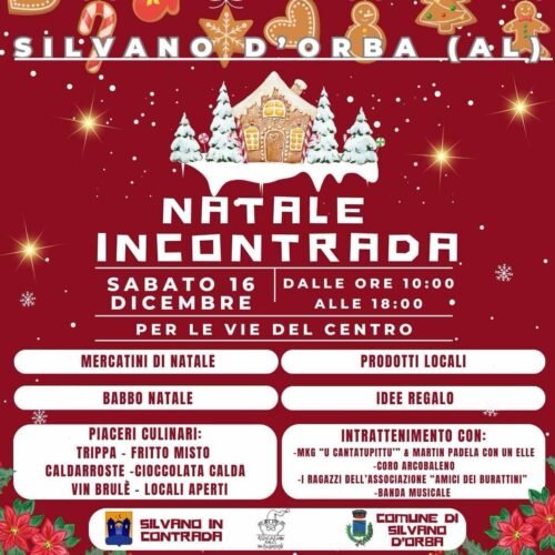 Il 16 dicembre a Silvano d’Orba torna “Natale Incontrada”: mercatini, prodotti locali e idee regalo