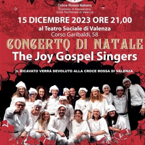 Il 15 dicembre i The Joy Gospel Singers in concerto al Teatro Sociale di Valenza per sostenere la Croce Rossa
