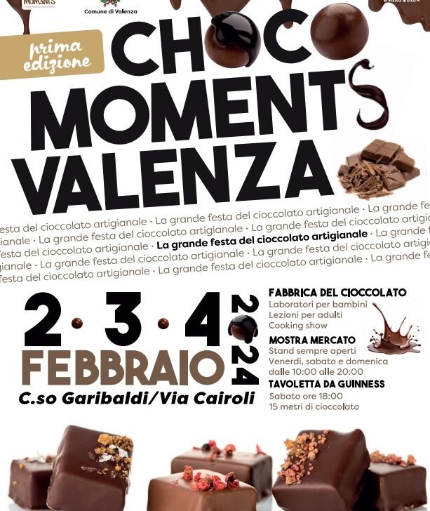 Dal 2 al 4 febbraio Valenza si trasforma nella città del cioccolato artigianale