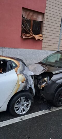 Due auto distrutte dalle fiamme in Spalto Borgoglio