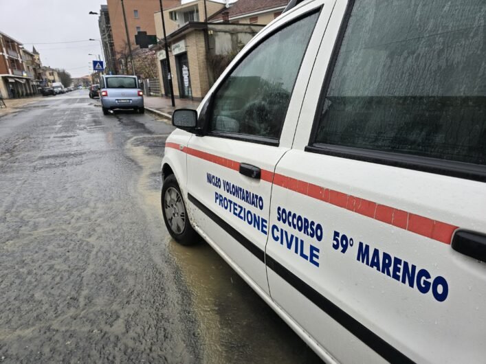 Maltempo: a Spinetta via Genova allagata e chiusa al traffico. Protezione Civile al lavoro