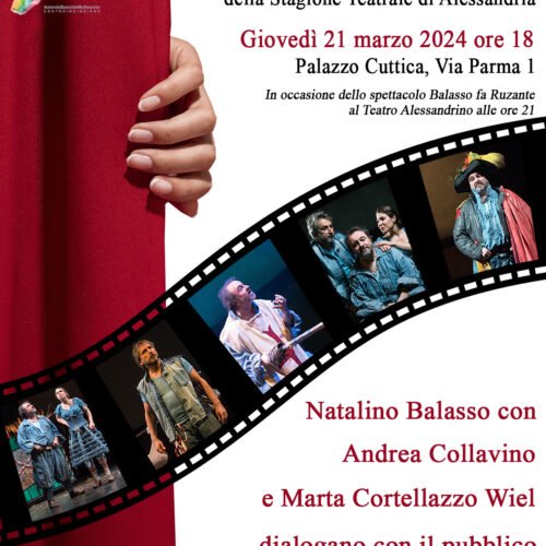 “Chi è di scena?”: il 21 marzo Balasso e il cast di “Balasso fa Ruzante” incontrano il pubblico a Palazzo Cuttica