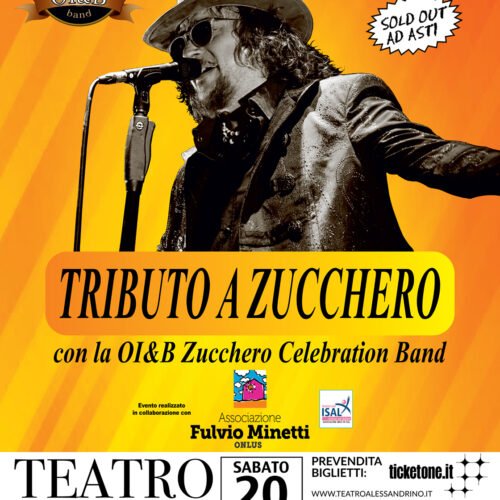 Sabato 20 aprile al Teatro Alessandrino lo show tributo a Zucchero con la OI&B Band