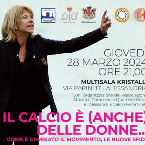 Carolina Morace domani ad Alessandria perché il “Calcio è anche delle donne”