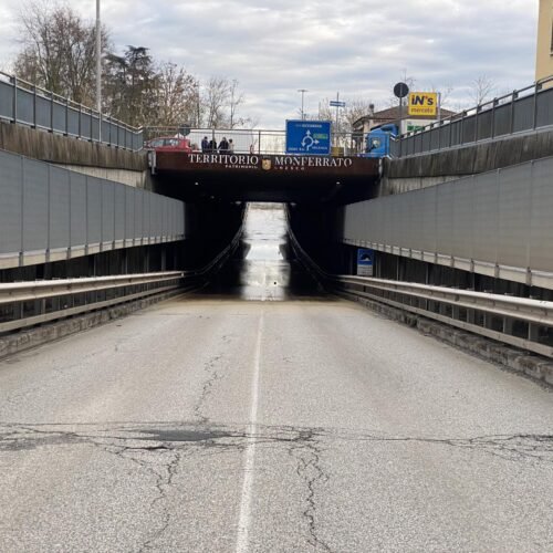 Maltempo: ancora chiuso il sottopasso del Valentino a Casale e la SP31 nella zona industriale di Occimiano
